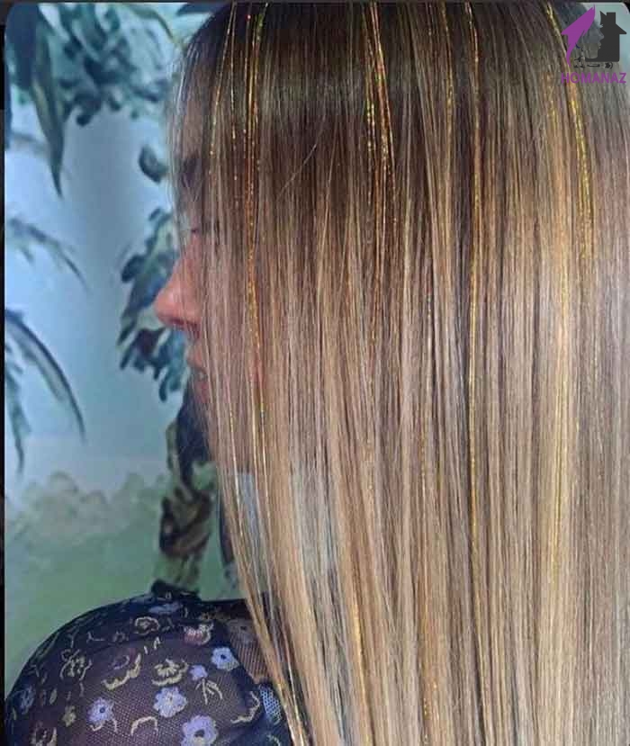 لمه طلایی روی موهای عسلی و کاراملی